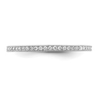 Sterling Silver Rhodium-plated Polished CZ Eternity Band view 3