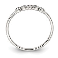 Sterling Silver Rhodium-plated 5-Bezel CZ Ring view 2