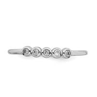 Sterling Silver Rhodium-plated 5-Bezel CZ Ring view 4