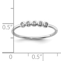 Sterling Silver Rhodium-plated 5-Bezel CZ Ring view 5