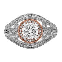 Sterling Silver Rhodium-plated & Rose-tone CZ Ring view 4