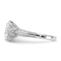 Sterling Silver Rhodium-plated 9mm CZ Ring view 3