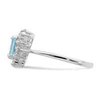 Sterling Silver Rhodium Blue Topaz Ring view 4