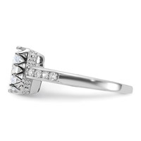 Sterling Silver Rhodium-plated Polished CZ Ring view 3