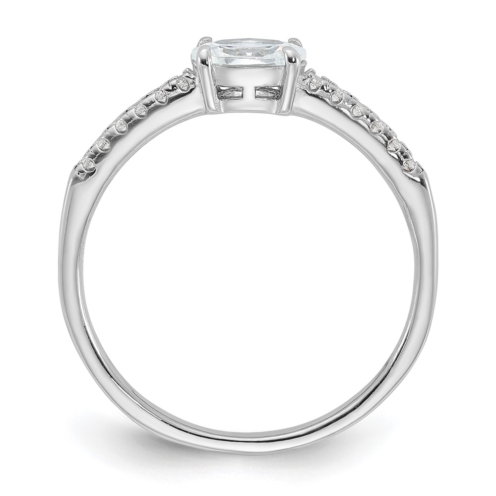 Sterling Silver Rhodium-plated Oval CZ Ring (QR6952-6)