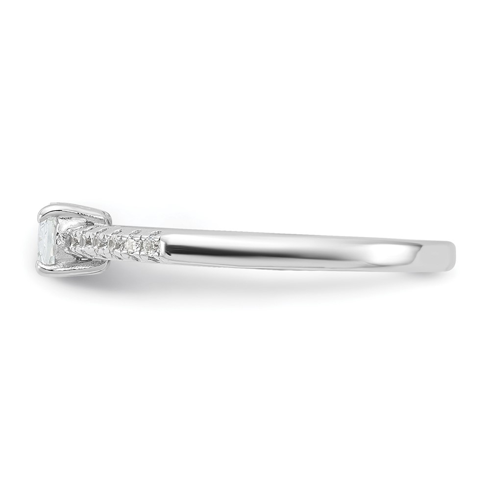 Sterling Silver Rhodium-plated Oval CZ Ring (QR6952-6)