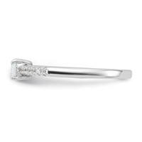 Sterling Silver Rhodium-plated Oval CZ Ring view 3