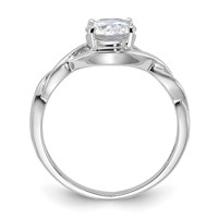 Sterling Silver Rhodium-plated 6.5mm CZ Twisted Ring view 2
