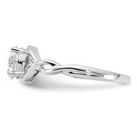 Sterling Silver Rhodium-plated 6.5mm CZ Twisted Ring view 3