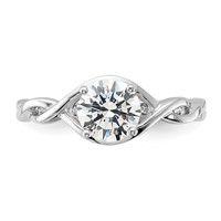 Sterling Silver Rhodium-plated 6.5mm CZ Twisted Ring view 4