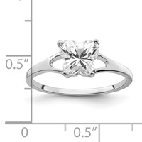 Sterling Silver Rhodium-plated CZ Butterfly Ring view 5