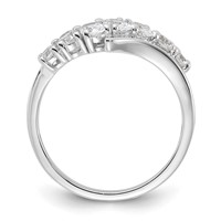 Sterling Silver Rhodium-plated 7-stone CZ Ring view 2