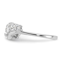 Sterling Silver Rhodium-plated 7-stone CZ Ring view 3