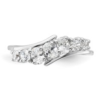 Sterling Silver Rhodium-plated 7-stone CZ Ring view 4