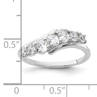 Sterling Silver Rhodium-plated 7-stone CZ Ring view 5