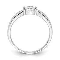 Sterling Silver Rhodium-plated Oval CZ Ring view 2