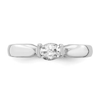 Sterling Silver Rhodium-plated Oval CZ Ring view 4