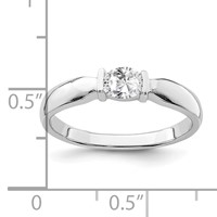 Sterling Silver Rhodium-plated Oval CZ Ring view 5