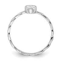 Sterling Silver Rhodium Plated CZ Braided Ring view 2