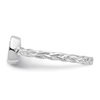 Sterling Silver Rhodium Plated CZ Braided Ring view 3