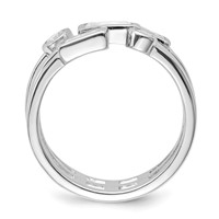 Sterling Silver Rhodium Plated CZ Ring view 2