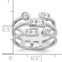 Sterling Silver Rhodium Plated CZ Ring view 5