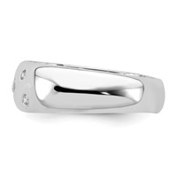 Sterling Silver Rhodium Plated CZ Ring view 3