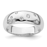 Sterling Silver Rhodium Plated CZ Ring view 1