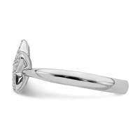Sterling Silver Rhodium-plated CZ Star Ring view 3