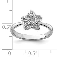 Sterling Silver Rhodium-plated CZ Star Ring view 5