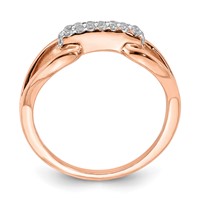 Sterling Silver Rose-tone Rectangular CZ Ring view 2
