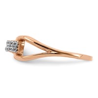 Sterling Silver Rose-tone Rectangular CZ Ring view 4