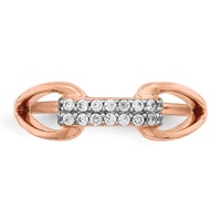 Sterling Silver Rose-tone Rectangular CZ Ring view 5