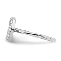 Sterling Silver Rhodium Plated CZ Star & Moon Ring view 3