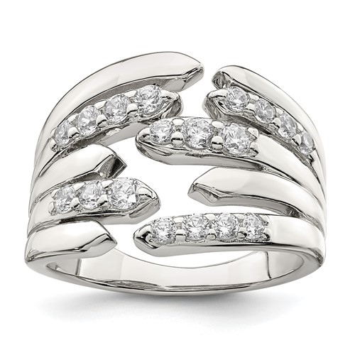 Sterling Silver CZ Fancy Band