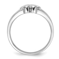 Sterling Silver Rhodium-plated Multi-row Bezel CZ Ring view 2