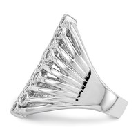 Sterling Silver Rhodium-plated Multi-row Bezel CZ Ring view 4