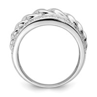 Sterling Silver Rhodium Plated CZ Ring view 2