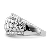 Sterling Silver Rhodium Plated CZ Ring view 4