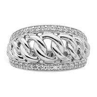 Sterling Silver Rhodium Plated CZ Ring view 5