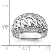 Sterling Silver Rhodium Plated CZ Ring view 3