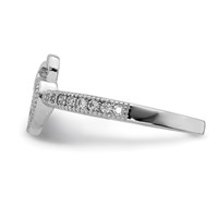 Sterling Silver Hearts Rhodium Plated CZ Ring view 4