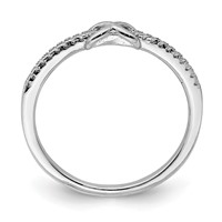 Sterling Silver Rhodium-plated CZ Infinity Ring view 2