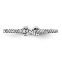 Sterling Silver Rhodium-plated CZ Infinity Ring view 5