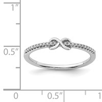 Sterling Silver Rhodium-plated CZ Infinity Ring view 3