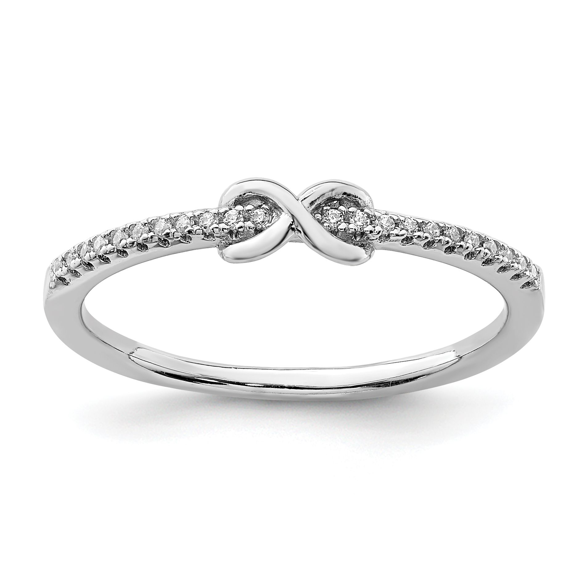 Sterling Silver Rhodium-plated CZ Infinity Ring (QR6985-6)