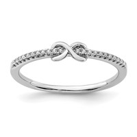 Sterling Silver Rhodium-plated CZ Infinity Ring view 1