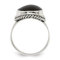 Sterling Silver Polished Black Onyx Ring view 2