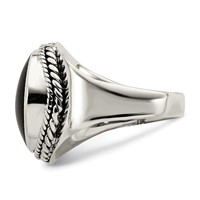 Sterling Silver Polished Black Onyx Ring view 4