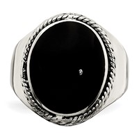 Sterling Silver Polished Black Onyx Ring view 5